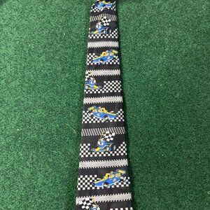 "Mickey Unlimited" tie featuring Mickey Mouse in race cars